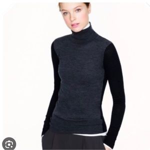 J. CREW MERINO WOOL COLOR BLOCK TURTLENECK SWEATER XS